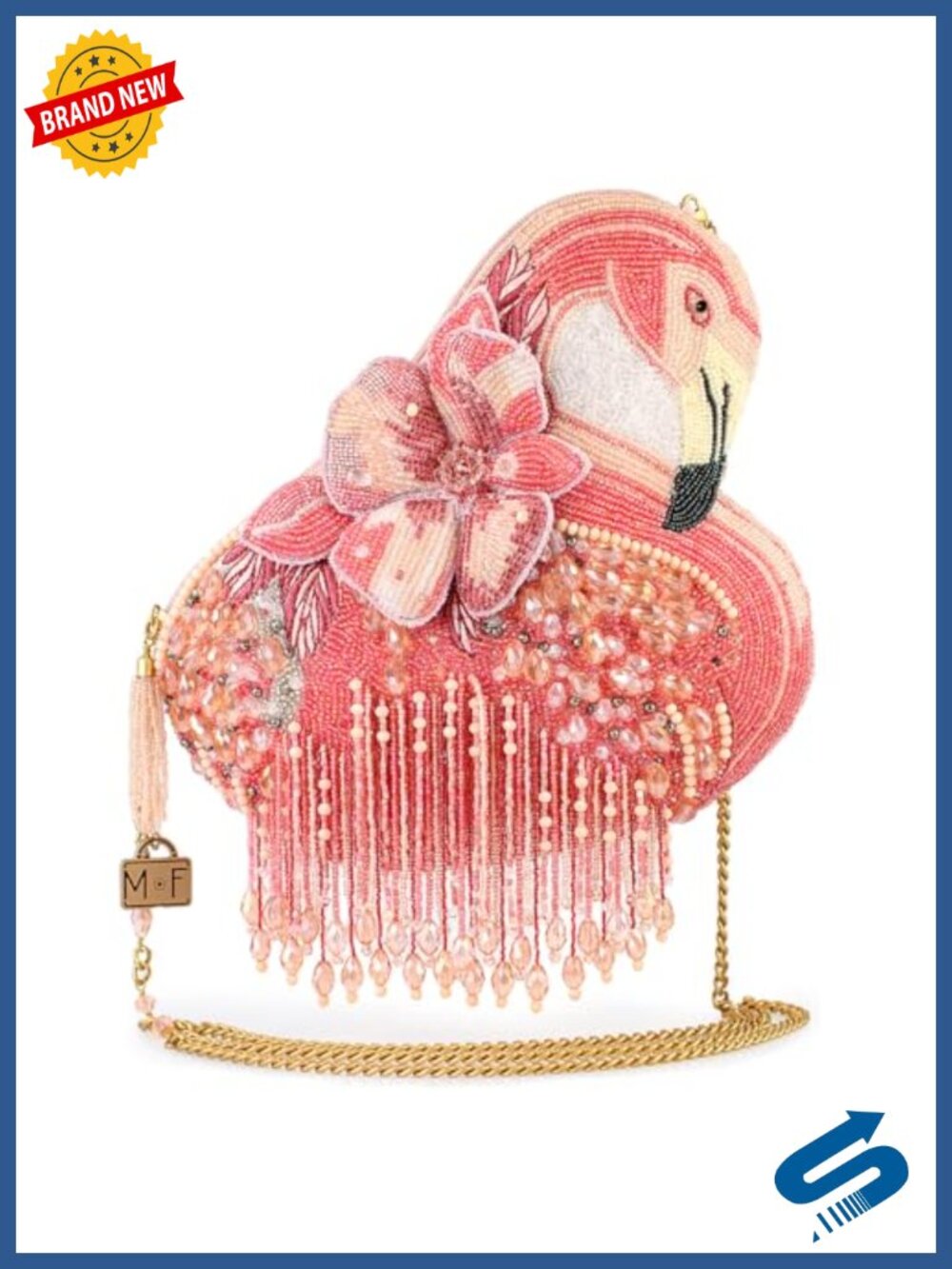 Beaded Flamingo-Shaped Novelty Crossbody Handbag with Fringe